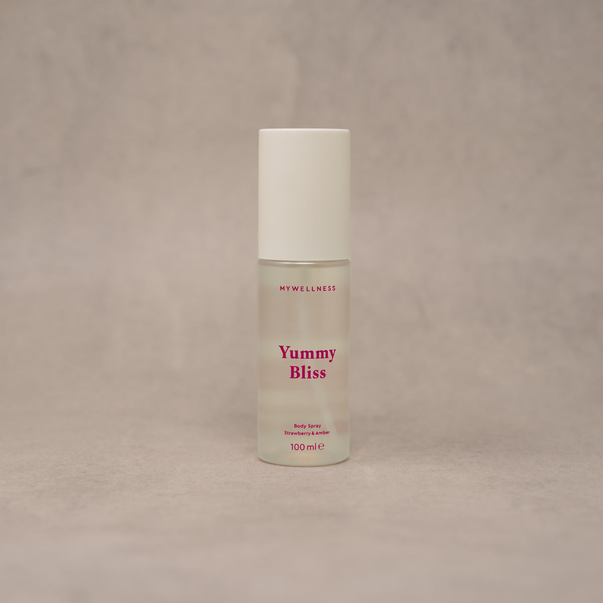 Yummy Bliss Body Spray 100 ml mit Erdbeere und Amber von MyWellness in der Frontansicht