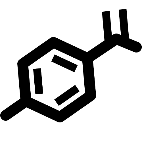 Icon durchgestrichenes Molekül für ohne Parabene